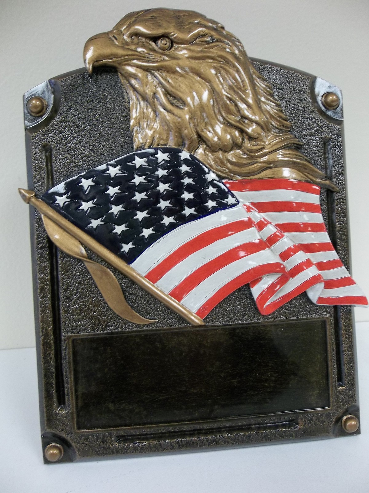 perfect award for Military or Patriotic, cast bronze quality, about 6 x7.5″ High