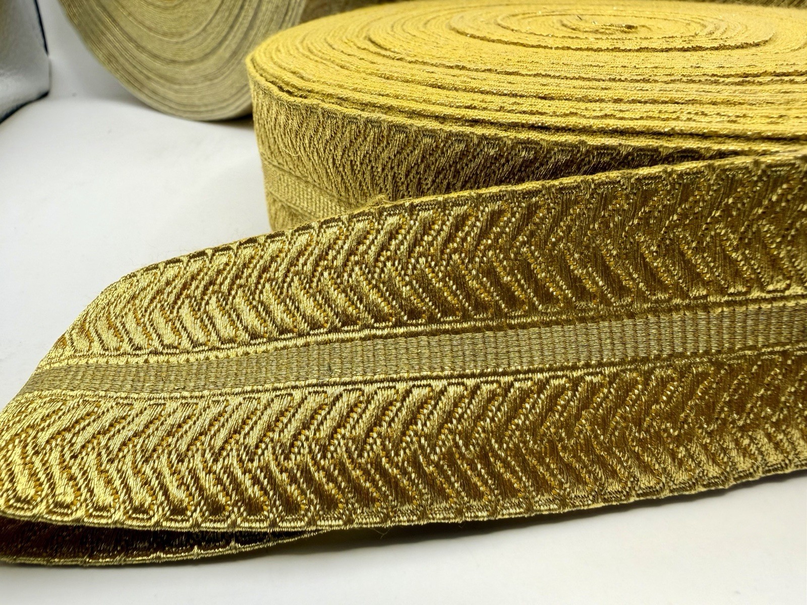 Marine Corps Gold Braid Lace 1 3/4” Mylar Gold Thread By The Foot USMC Dress