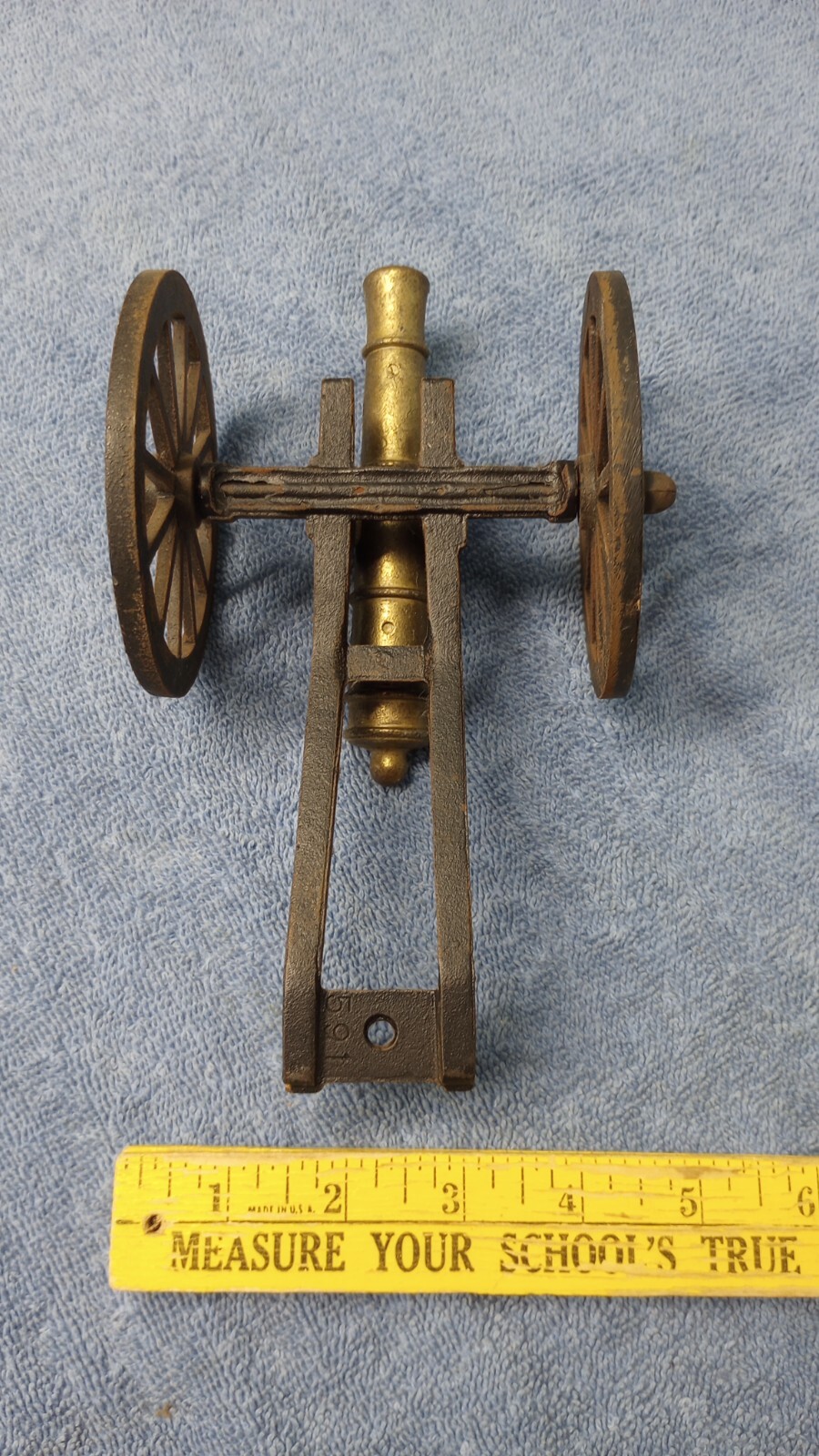 Cast Iron Field Cannon with Brass Barrel Desk Top Artillery Military