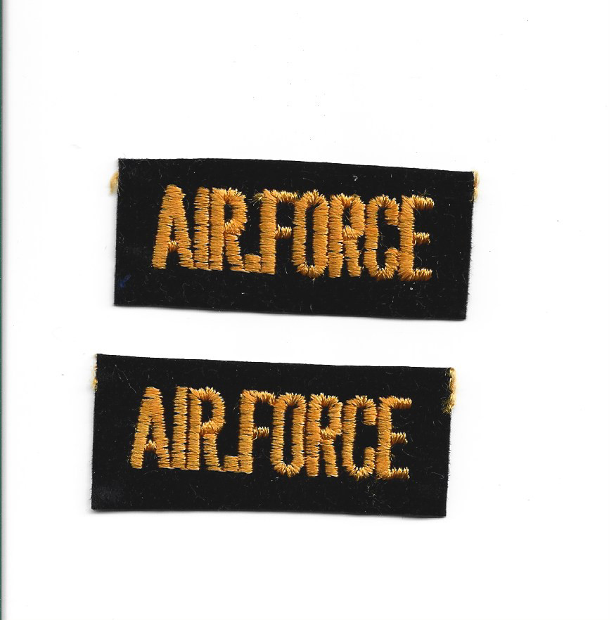 2 U.S. AIR FORCE STRIP POCKET PATCHES-1 X 2.5″ -NOS