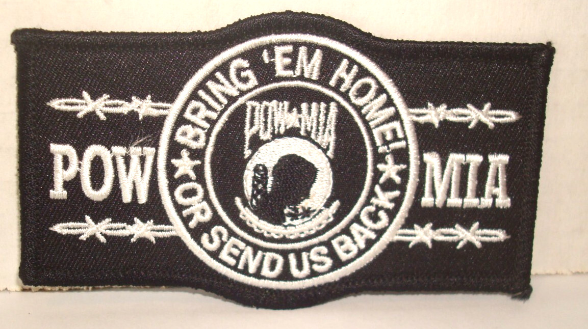 POW MIA BRING THEM HOME IRON ON EMBROIDERED PATCH 4 inch