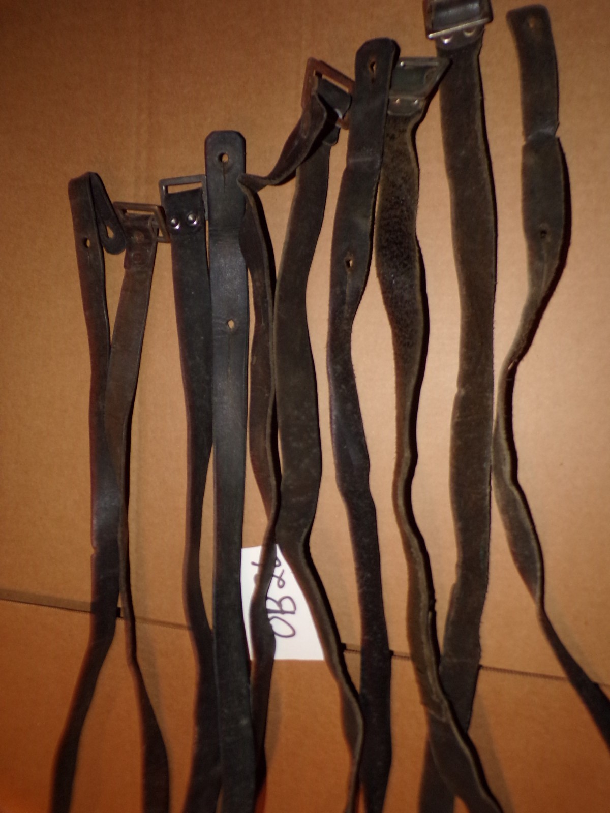 Lot of 5 Brown Leather Finn Mosin Slings m39 strap only incomplete no stud
