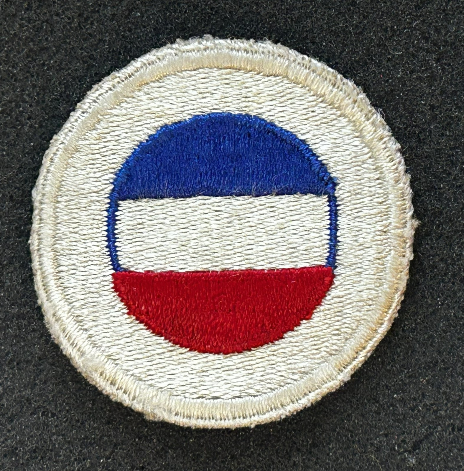 US Army Patch: WWII General Headquarter Reserve, White Boarder, Cut Edge