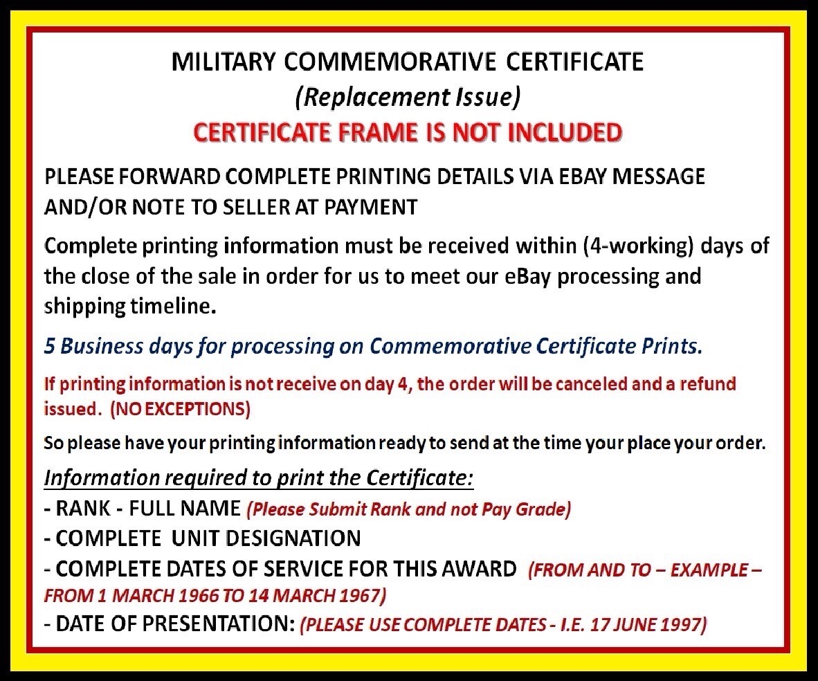 ANTARCTICA SERVICE MEDAL COMMEMORATIVE CERTIFICATE ~ W/PRINTING TYPE-1