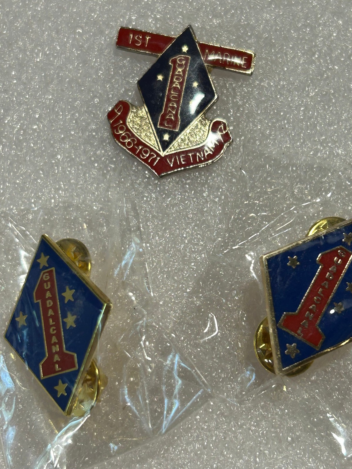 USMC Marine Corps 1st MarDiv Pin LOT of 2 + 1st MarDiv Vietnam Pin