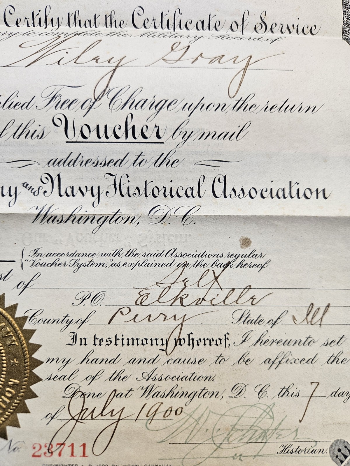 Rare Vintage Civil War 1865 Military Historical Discharged Papers Book Army Navy