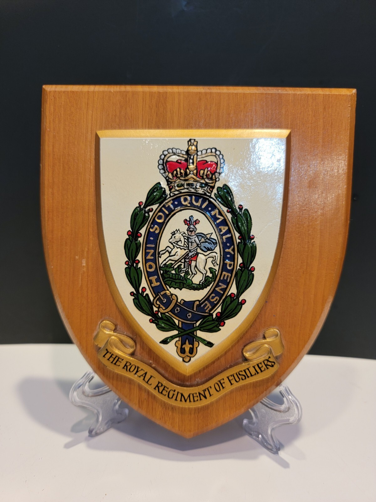 English Regimental Crest: The Royal Regiment of Fusiliers (Hand-Painted) 7″×6″